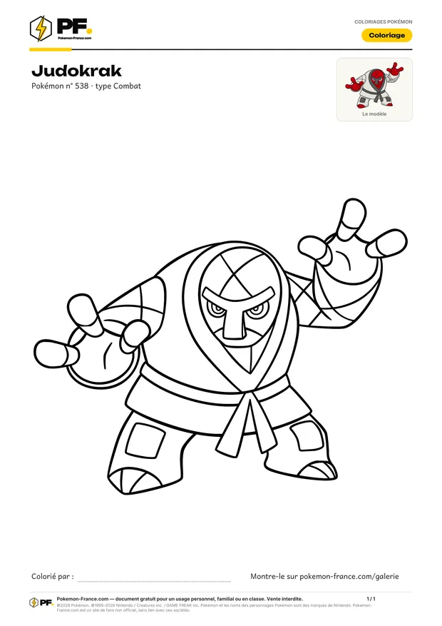 Coloriage Judokrak à imprimer au format A4