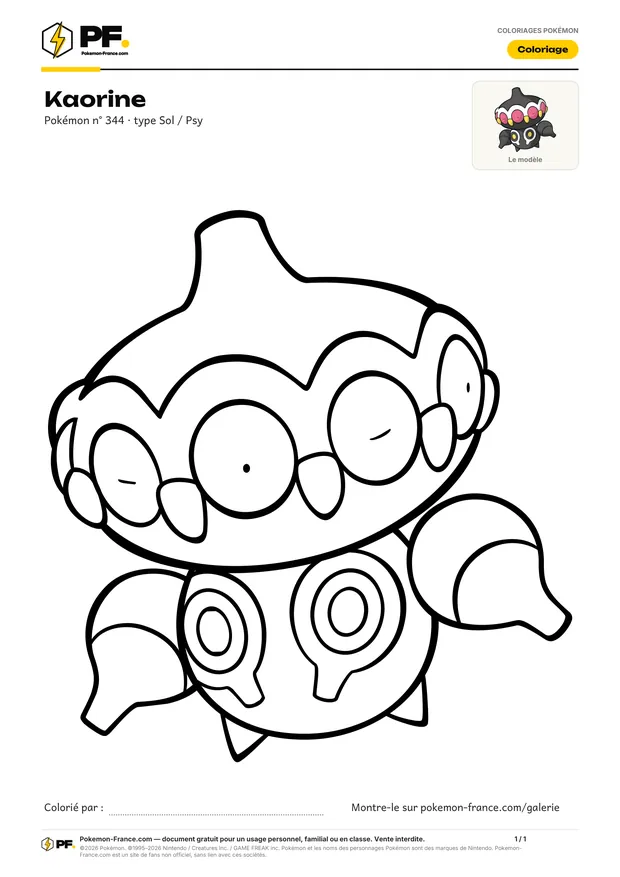 Coloriage Kaorine à imprimer au format A4