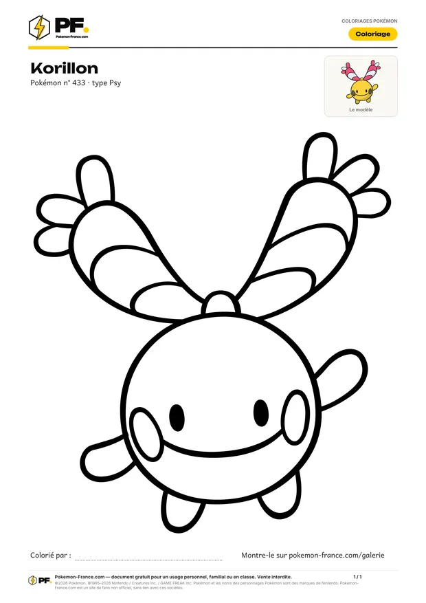 Coloriage Korillon à imprimer au format A4