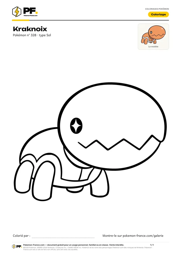 Coloriage Kraknoix à imprimer au format A4