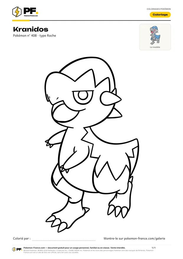 Coloriage Kranidos à imprimer au format A4
