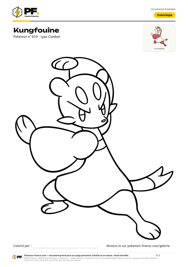 Coloriage Kungfouine à imprimer au format A4