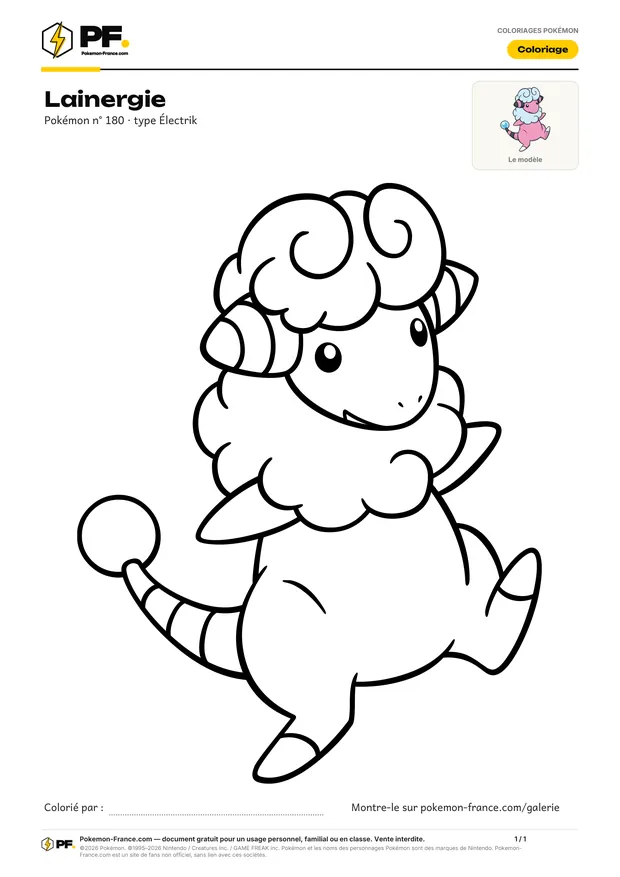 Coloriage Lainergie à imprimer au format A4