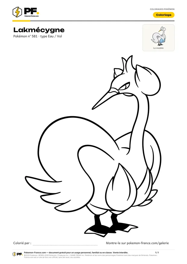 Coloriage Lakmécygne à imprimer au format A4