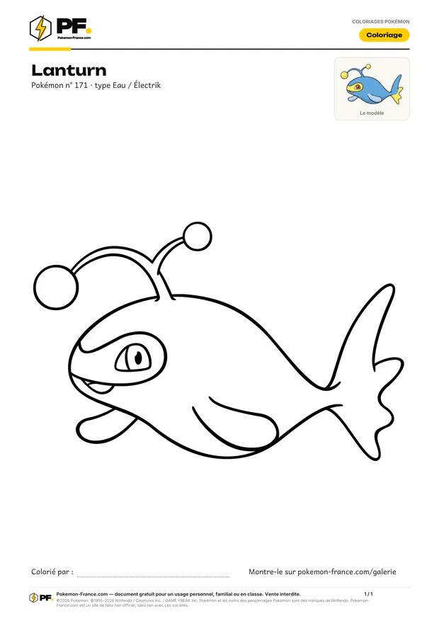 Coloriage Lanturn à imprimer au format A4