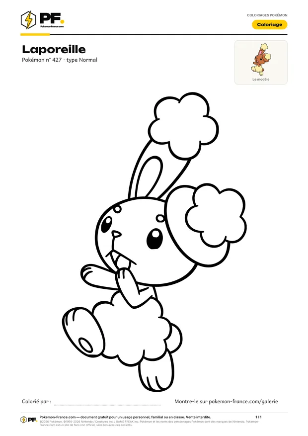 Coloriage Laporeille à imprimer au format A4