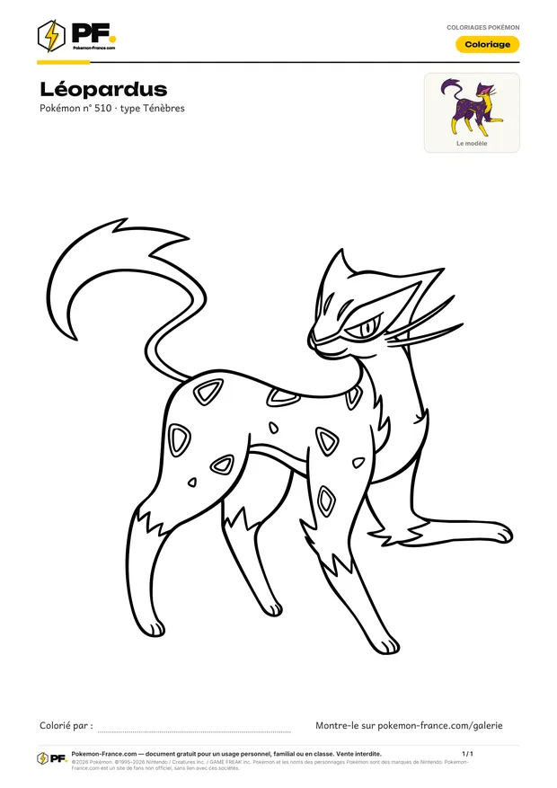 Coloriage Léopardus à imprimer au format A4