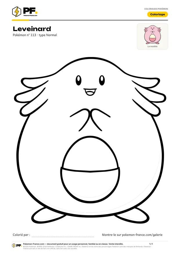 Coloriage Leveinard à imprimer au format A4