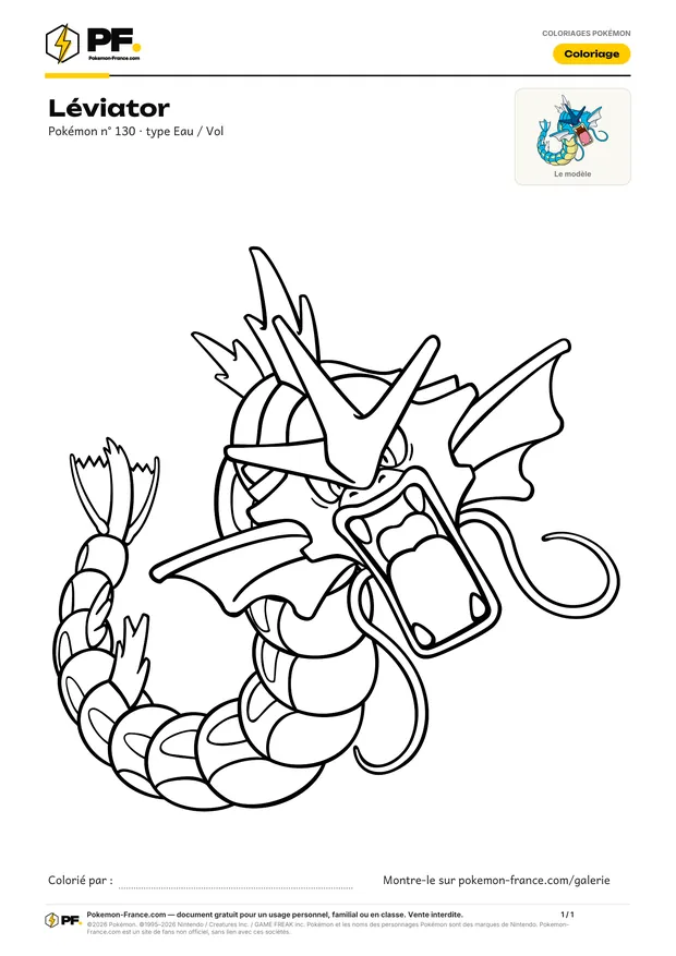 Coloriage Léviator à imprimer au format A4