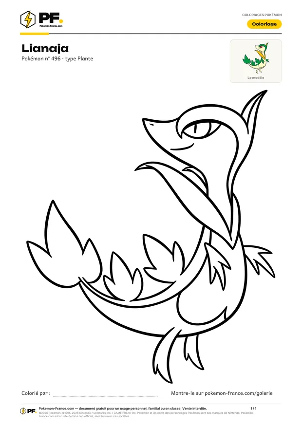 Coloriage Lianaja à imprimer au format A4