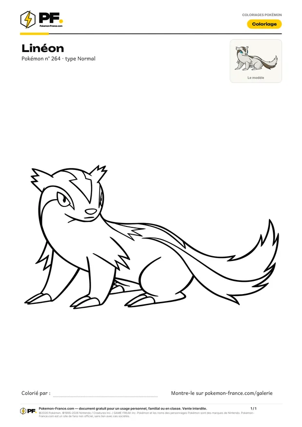 Coloriage Linéon à imprimer au format A4