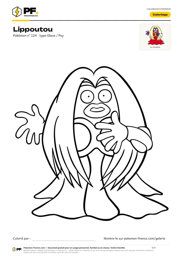 Coloriage Lippoutou à imprimer au format A4
