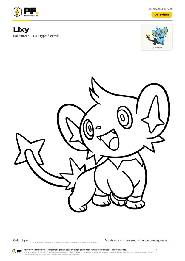 Coloriage Lixy à imprimer au format A4