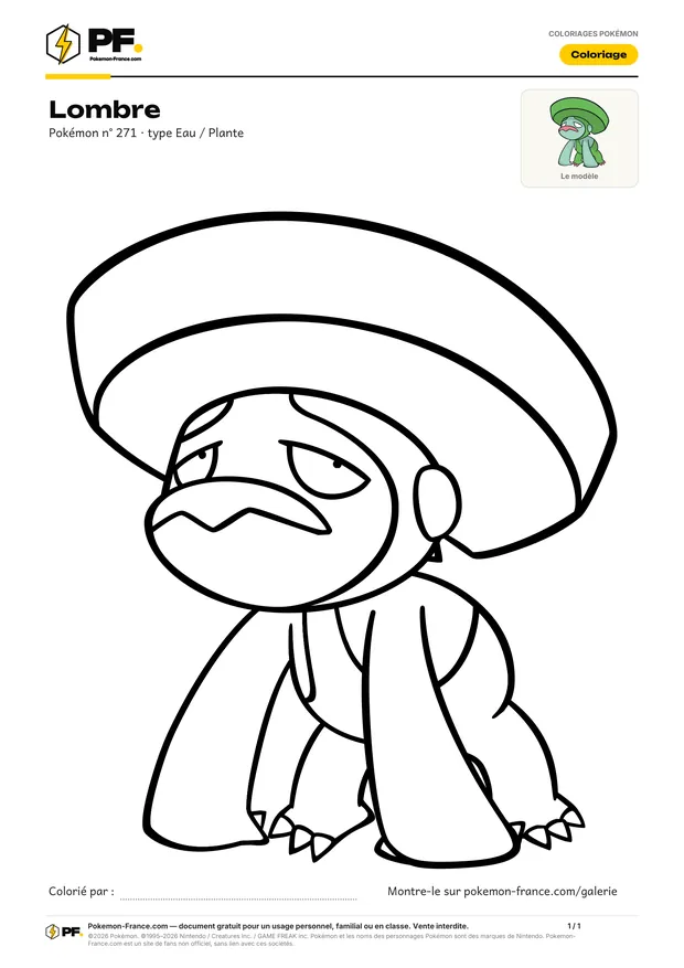 Coloriage Lombre à imprimer au format A4