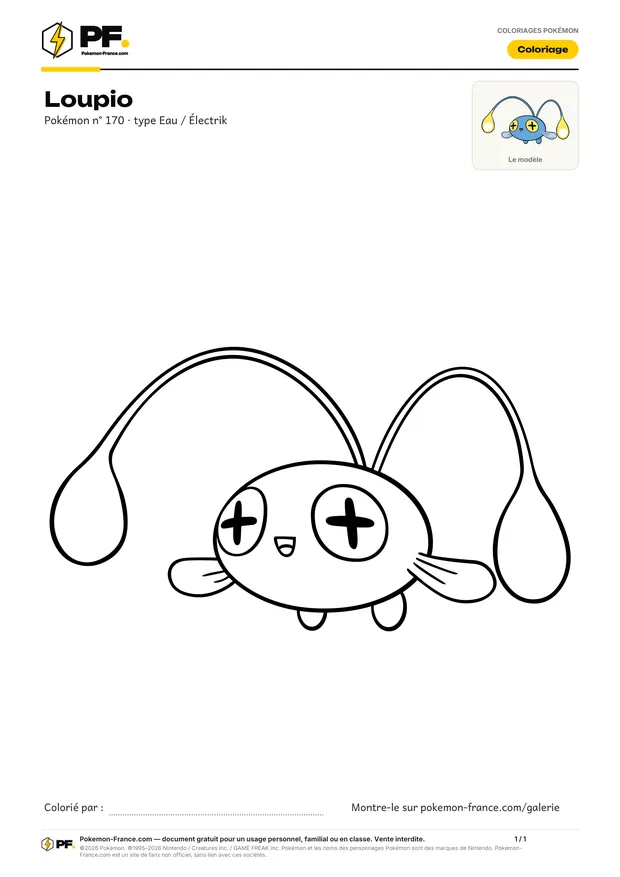 Coloriage Loupio à imprimer au format A4