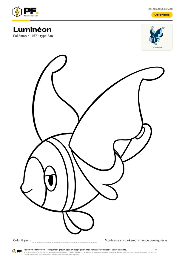 Coloriage Luminéon à imprimer au format A4