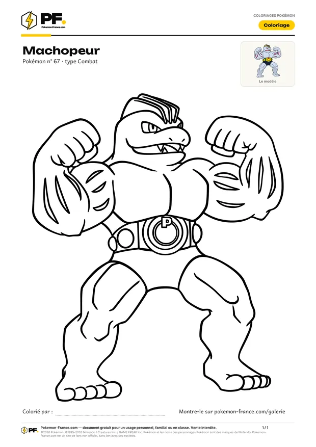 Coloriage Machopeur à imprimer au format A4