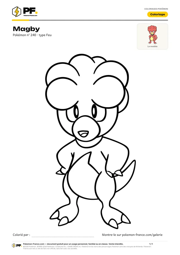 Coloriage Magby à imprimer au format A4