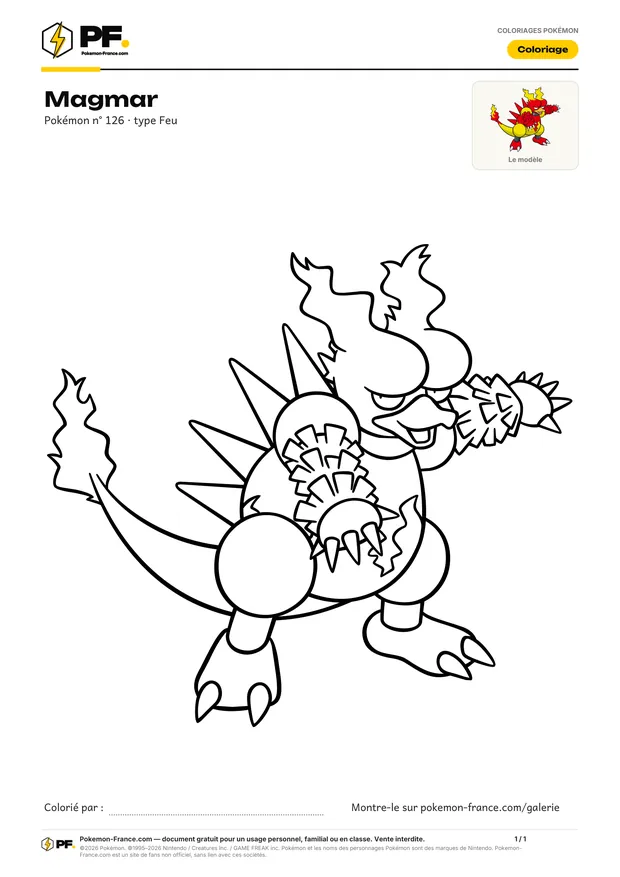 Coloriage Magmar à imprimer au format A4