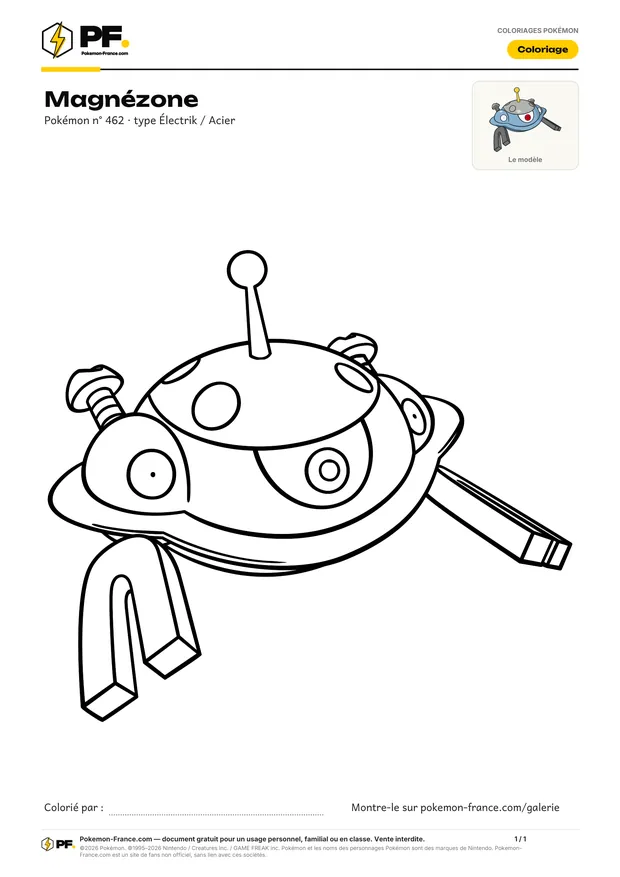 Coloriage Magnézone à imprimer au format A4