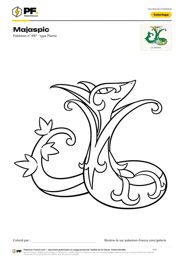 Coloriage Majaspic à imprimer au format A4