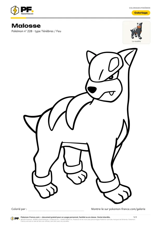 Coloriage Malosse à imprimer au format A4