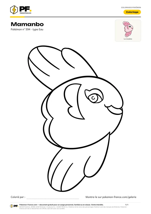 Coloriage Mamanbo à imprimer au format A4
