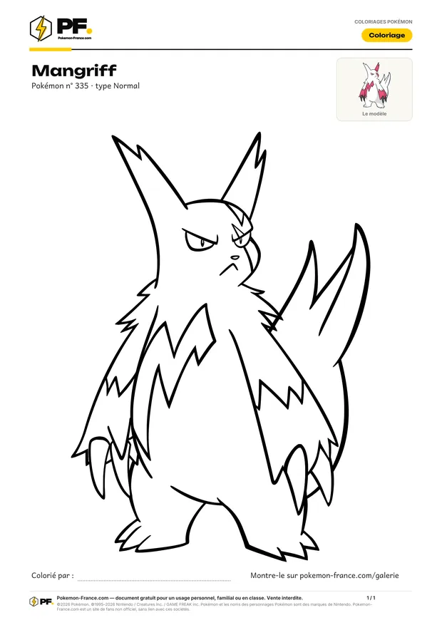 Coloriage Mangriff à imprimer au format A4
