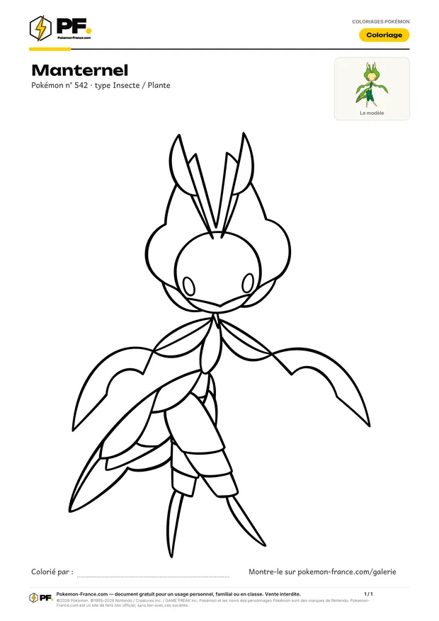 Coloriage Manternel à imprimer au format A4
