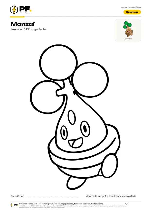 Coloriage Manzaï à imprimer au format A4