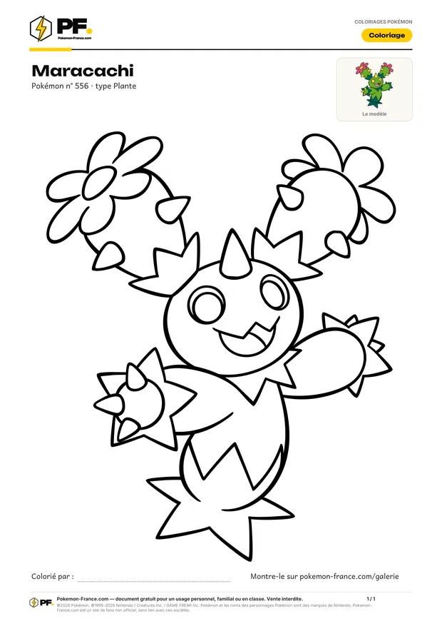 Coloriage Maracachi à imprimer au format A4