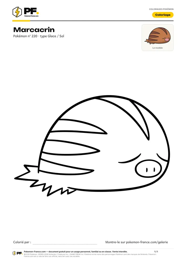 Coloriage Marcacrin à imprimer au format A4