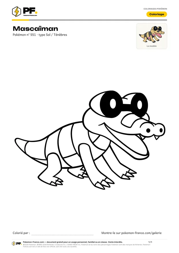 Coloriage Mascaïman à imprimer au format A4