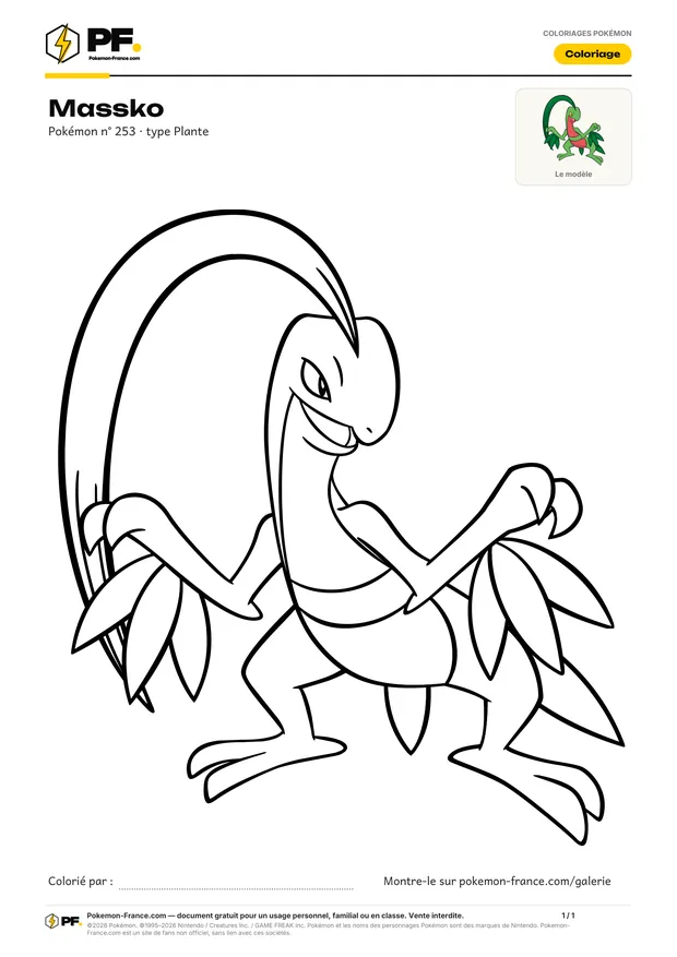 Coloriage Massko à imprimer au format A4