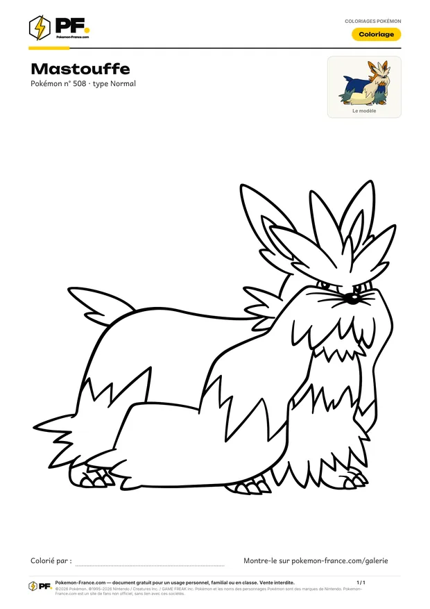 Coloriage Mastouffe à imprimer au format A4