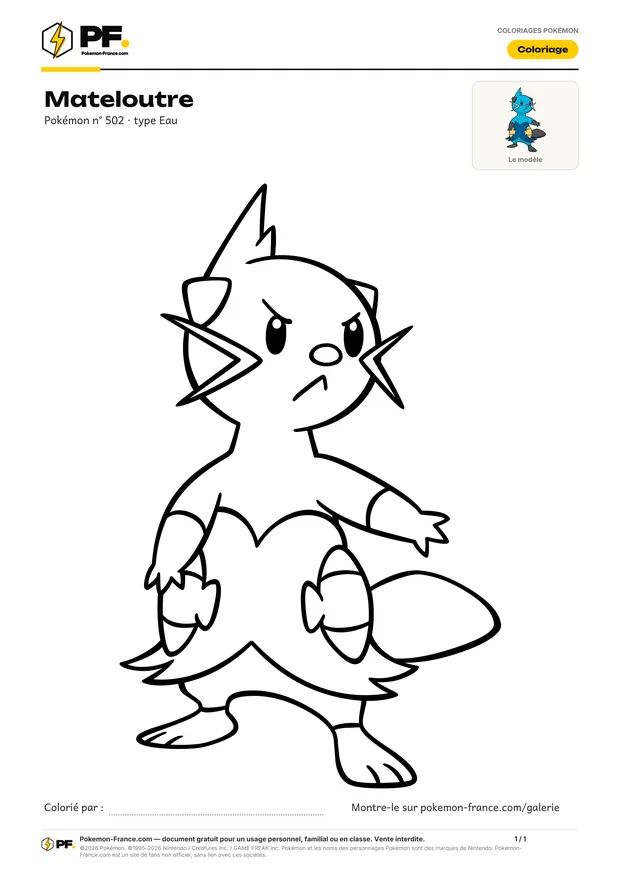 Coloriage Mateloutre à imprimer au format A4