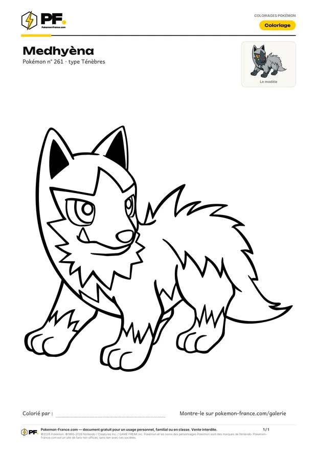 Coloriage Medhyèna à imprimer au format A4
