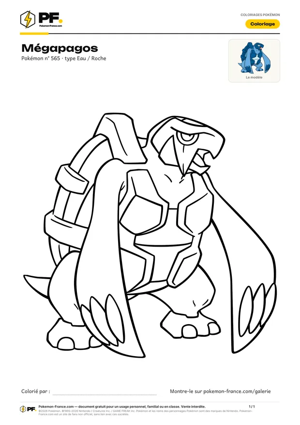 Coloriage Mégapagos à imprimer au format A4