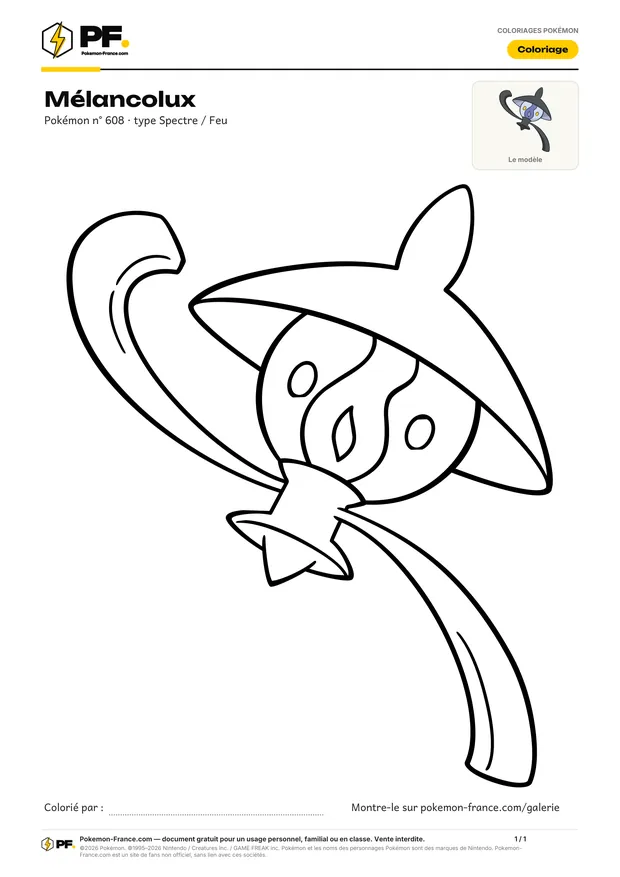 Coloriage Mélancolux à imprimer au format A4