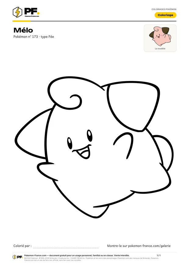 Coloriage Mélo à imprimer au format A4