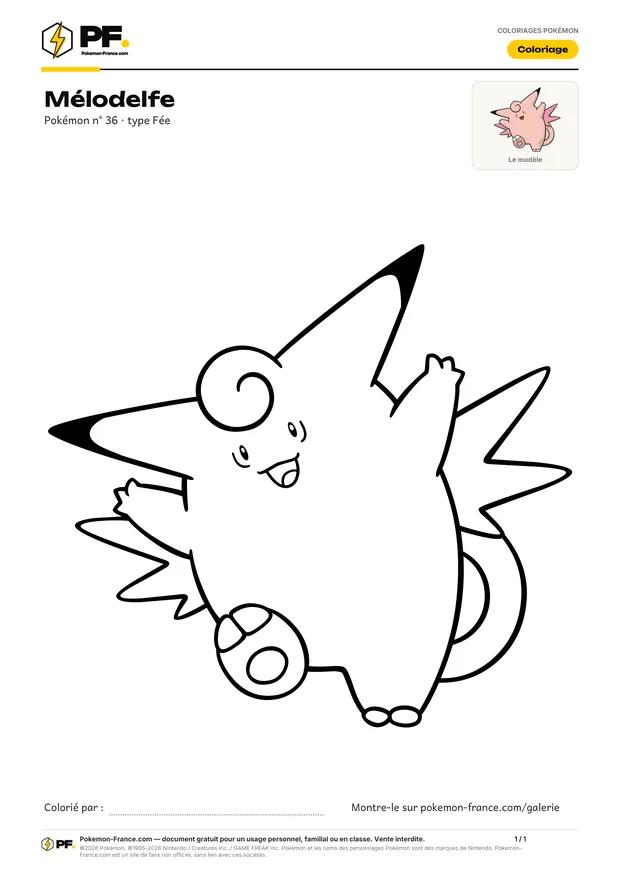 Coloriage Mélodelfe à imprimer au format A4