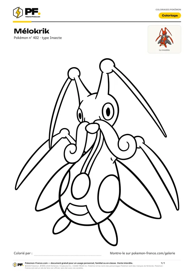 Coloriage Mélokrik à imprimer au format A4