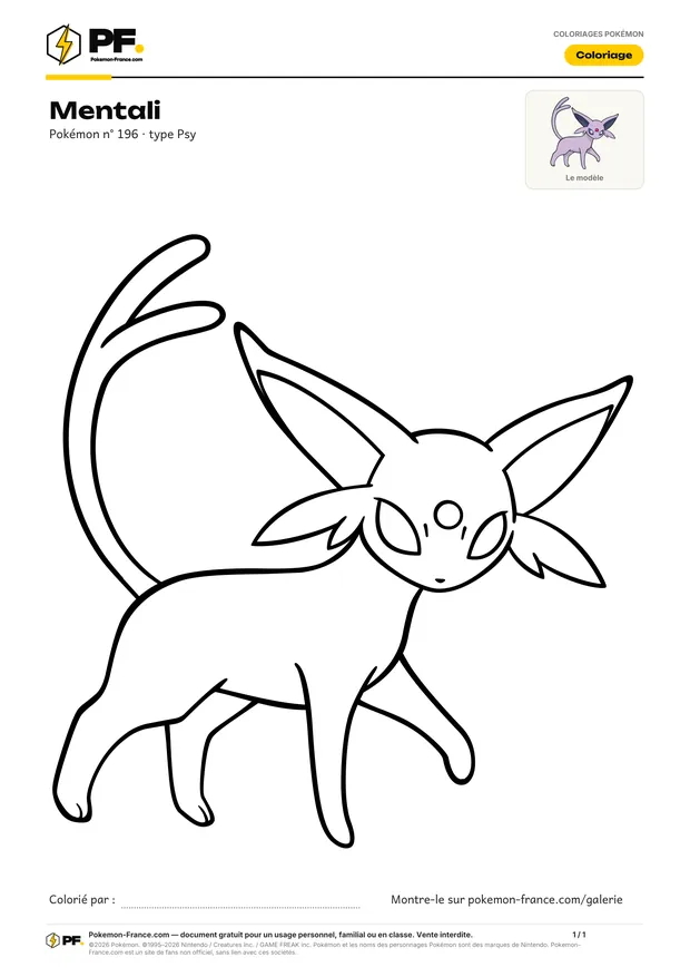 Coloriage Mentali à imprimer au format A4