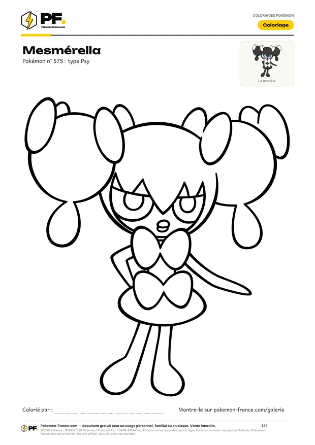 Coloriage Mesmérella à imprimer au format A4
