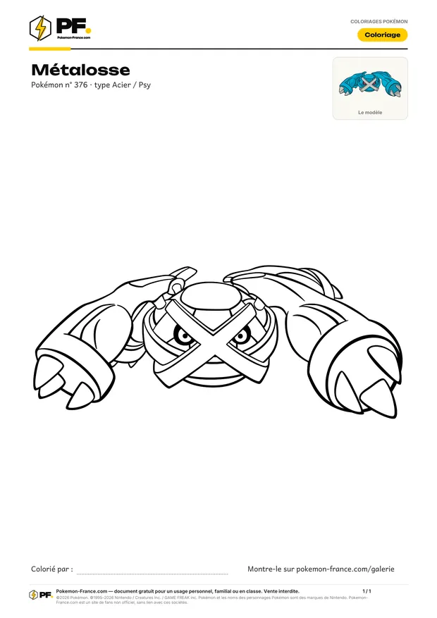 Coloriage Métalosse à imprimer au format A4
