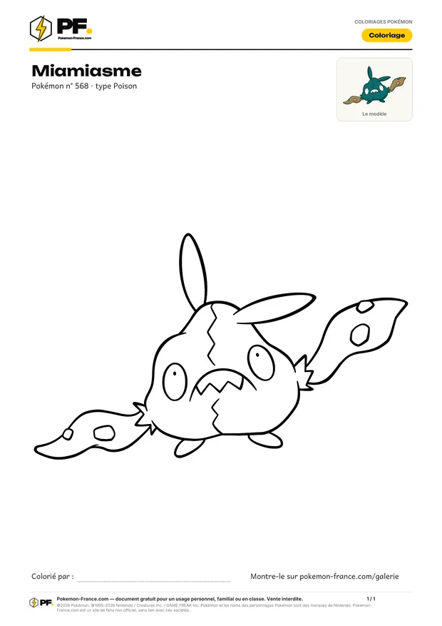 Coloriage Miamiasme à imprimer au format A4