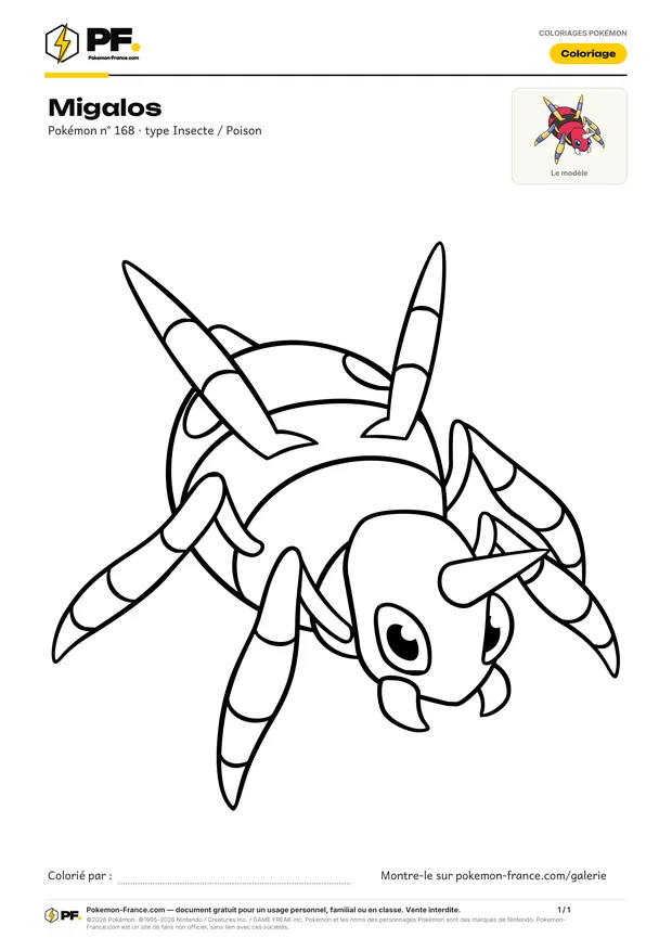 Coloriage Migalos à imprimer au format A4