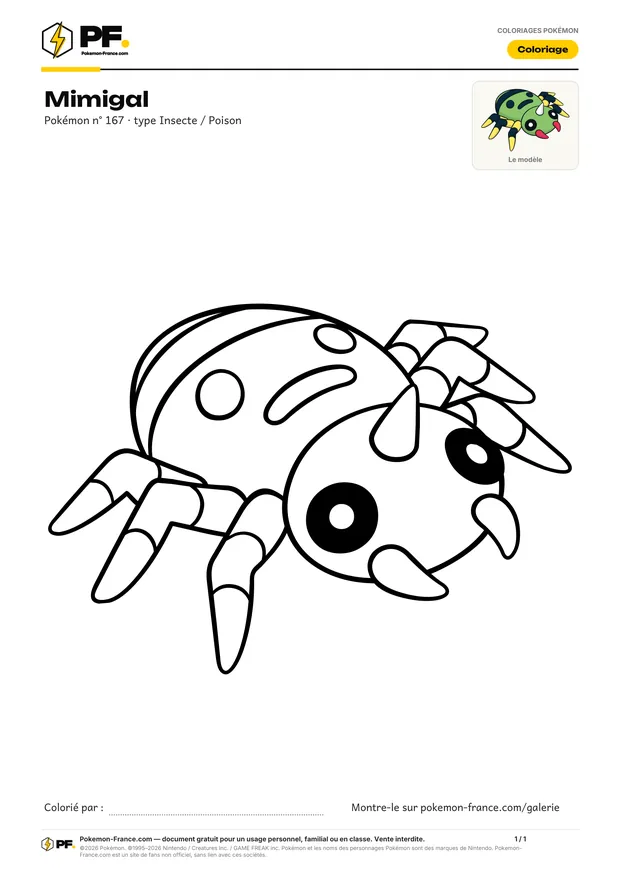 Coloriage Mimigal à imprimer au format A4