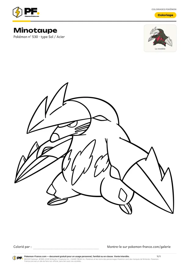 Coloriage Minotaupe à imprimer au format A4