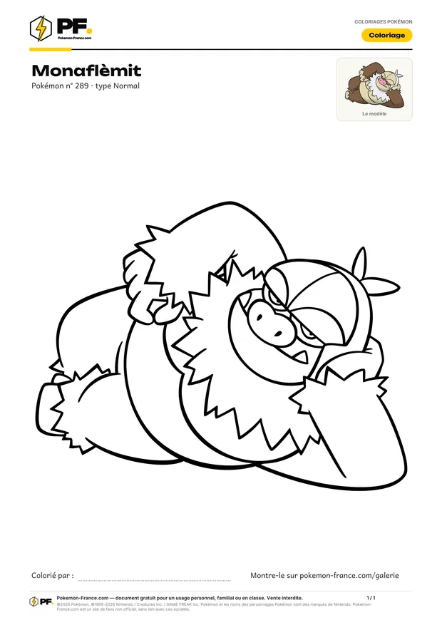 Coloriage Monaflèmit à imprimer au format A4